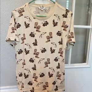 Wrangler Tan Western Print woman’s Tee size XL